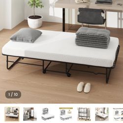Twin Size Folding Bed with Memory Foam Mattress 
