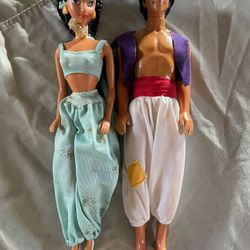 1992 Aladdin & Jasmine Barbie Doll set 