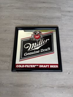Vintage Miller Genuine Draft Mirrored Beer Sign