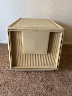 Vintage MCM Tuf-File by STACO Stackable Hard Plastic File Cabinet Beige
