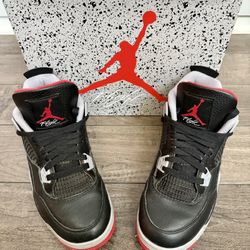 Nike Air Jordan Retro 4 Bred 2024 Release Size 7Y