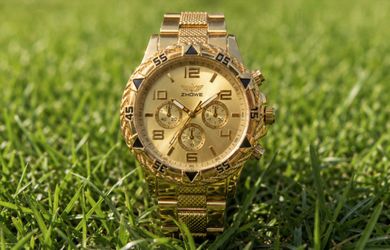 ZHOWE Gold Luxury Chronograph Watch