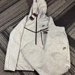 Nike Tech Fleece Windrunner Full Zip Hoodie Jogger Set Grey Size L 