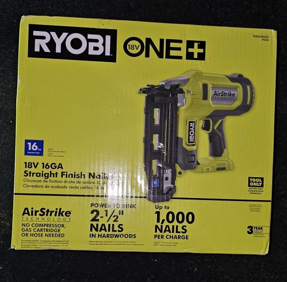 RYOBI
ONE+ 18V AirStrike 16-Gauge Cordless Finish Nailer (Tool Only)