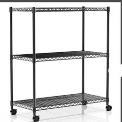 Simple Deluxe Heavy Duty 3-Tier Storage Shelves 750Lb Capacity, 24.02" D x 13.78" W x 29.92" H Shelving Unit for Pantry, Garage, Laundry and Kitchen, 