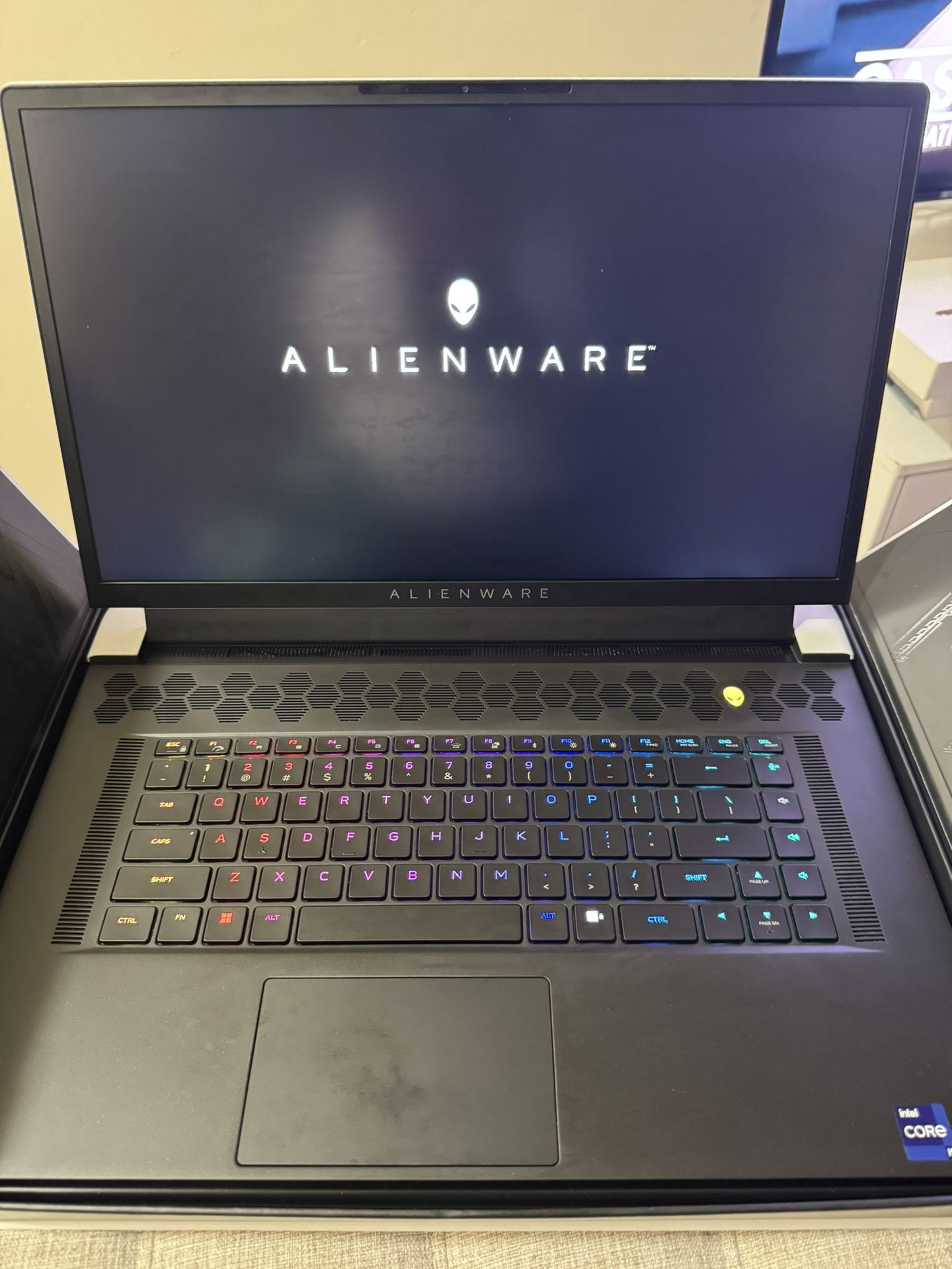 Alienware x17 R2 with External Cooling pad and Mouse 