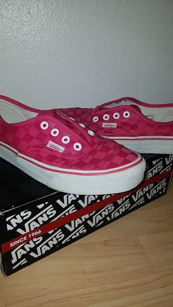 Hot pink checkered Vans