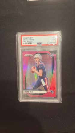 Drake Maye Pink Prizm PSA 9 rookie