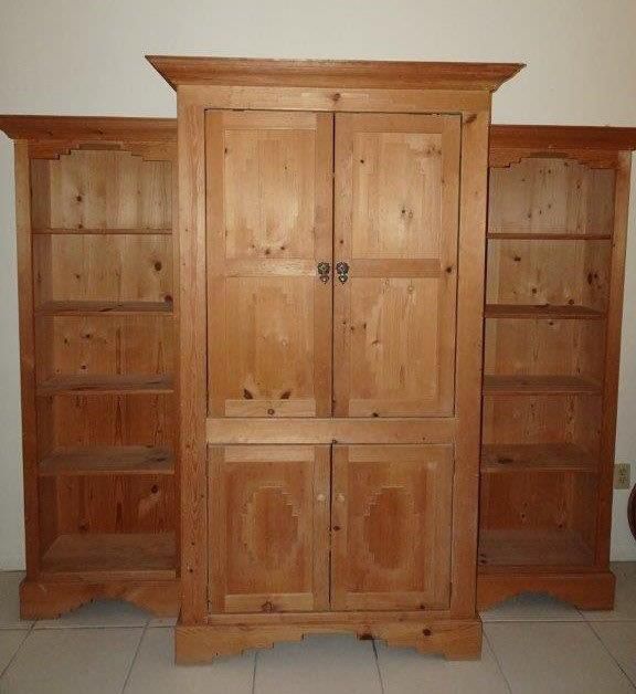 Southwestern 3 Piece Wall Unit in Pickled Wood