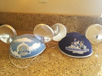 Two Disneyland Mickey Mouse hats. Light Up Ears.