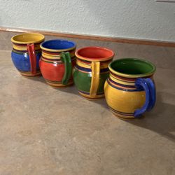 Set Of 4 Pacific Rim  Santa Fe Hand painted  mugs