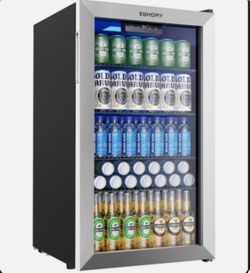 Mini Fridge 130 Can Beverage Refrigerator Cooler Glass Door for Soda Wine Beer