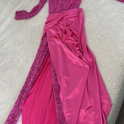 Pink Lace Pantsuit Catsuit Dress With Skirt, Valentine’s Day