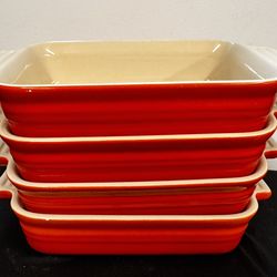 Le Creuset 5”x7” rectangular baking dishes, set of 4