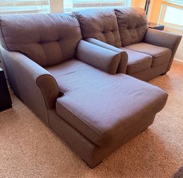 Living Room  Gray Sofa Set – Chaise, Loveseat & 3-Seater