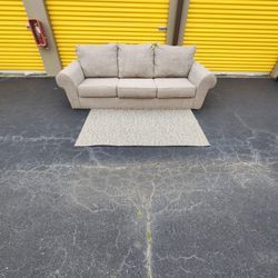 3 Seat Coach W/ Rug. $300. Will Deliver For A Fee 