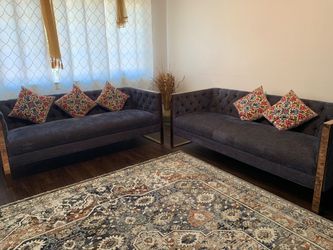 2 Sets Of Blue Couches In Very Good Condition!! No Pets Or Smoking!!