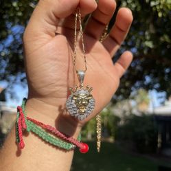 Gold Over Silver Diamond Pendant