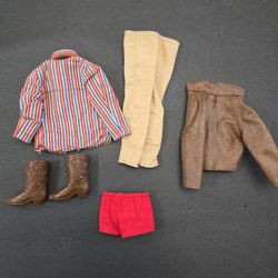 Vintage BARBIE Ken Clothing Rally Gear 1429- Leather Jacket Pants Shirt Boots