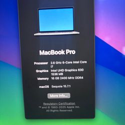 * Apple MacBook Pro 2019 * (2.6 6-Core Intel Core) *