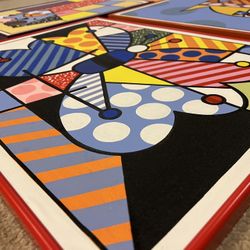 Metal Framed Children’s Art, Oil In Canvas 