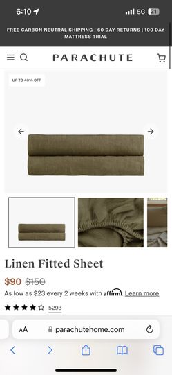 Parachute Linen Fitted Sheet In Surplus