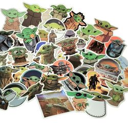 45pc Star Wars Movie Mandalorian Series Baby Yoda Kids Decal Cute Craft Stickers