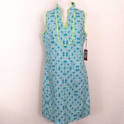 NWT Vince Camuto abstract print sleeveless dress women Size 6