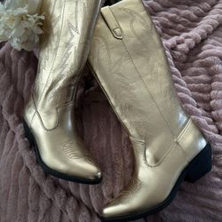Gold Western Style Boots 