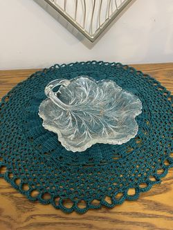 Indiana Glass Pebble Leaf Dish
