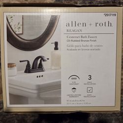 allen + roth Reagan Centerset Bath Faucet with an oil-rubbed bronze finish