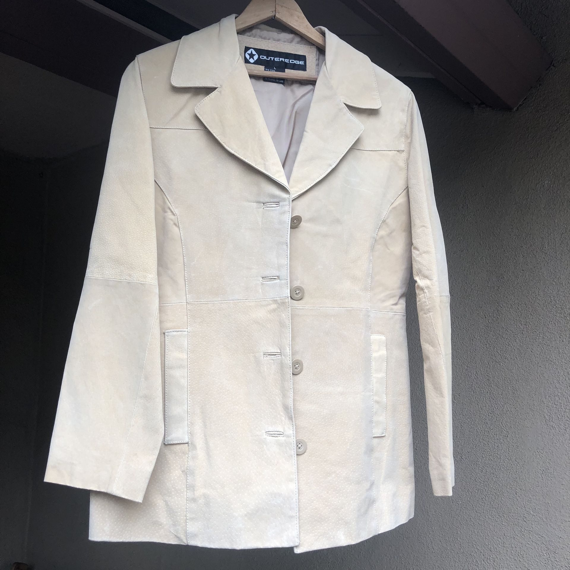 Outeredge Suede Genuine Leather Women Jacket, L (x2)