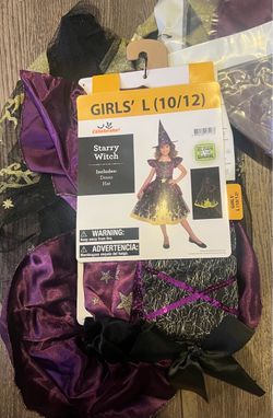 Girls' Starry Witch Halloween Costume Size L (10/12)
