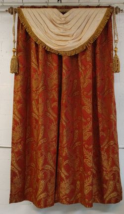 Stunning Jacquard Brocade Brocatelle Damask Pinch Pleat Drapery / Curtain Set burlesque theater drapes curtains window shades blinds 2