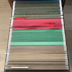 Basics Hanging File Folders for Documents, Letter Size, 1/5-Cut Adjustable Tabs, Standard Green, 75 Count per Box