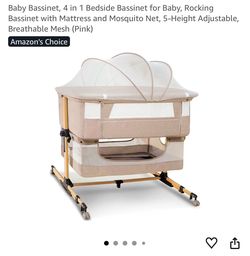 Rocking Bedside Baby Bassinet 4 in 1