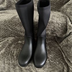 Brand New Black Rain Boots – Size 8.5