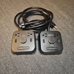 Cubie Time Hotel Alarm Clock 2 Outlets 2 USB Ports Power Surge