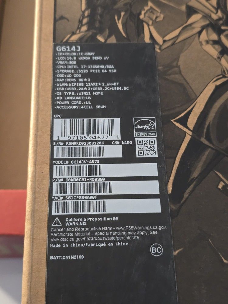 Gaming Laptop Asus ROG Strix G16 G614J 16" i7-13650HX 2.6GHz 16GB RAM 512GB SSD RTX 4060 Open To Trades