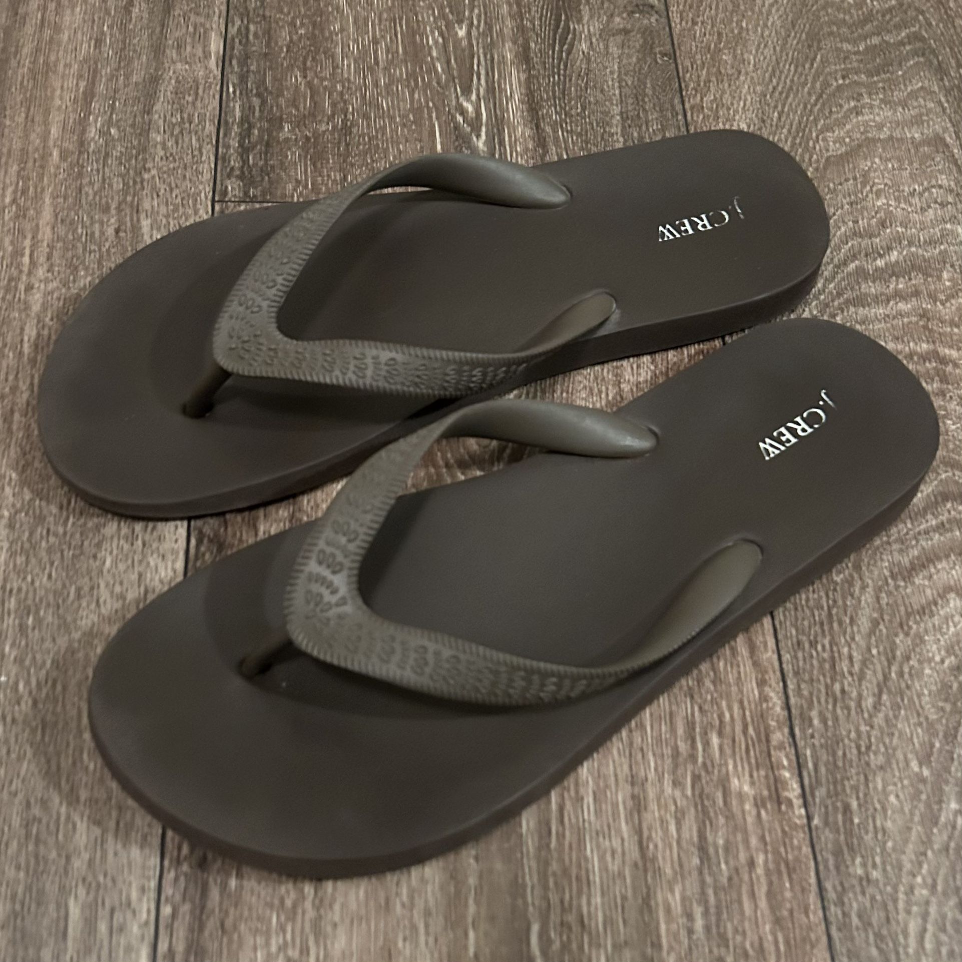 J Crew Brown Flip Flops Size 8