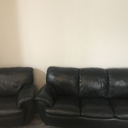 1 Black Couch + 1 love Seat