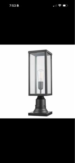 Globe Electric Bowery 1-Light Matte Black Outdoor Lamp Post Light w/Base Adaptor