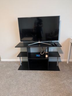 Black Modern TV Stand / Entertainment Media Center