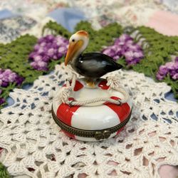 Pelican Jewelry Trinket Box With Charms