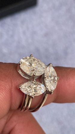 925 sterling silver VVS lab diamond ring size 7