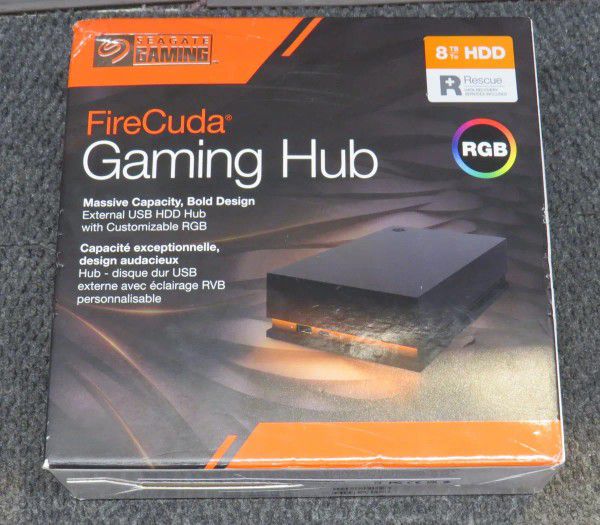 Seagate FireCuda Gaming Hub 8TB External USB 3.2 Gen 1 Hard Drive with RGB LED Lighting
