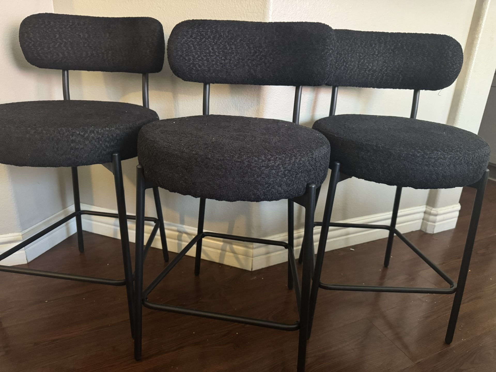 Black Bar Stools (set Of 3) 
