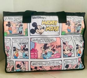 Vintage Disney Mickey Mouse Comic Extra Large Tote Bag/Duffle bag/Weekender Travel bag