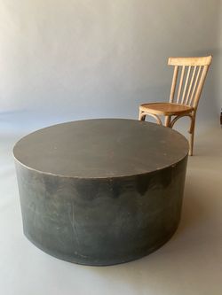 Steel drum coffee table - industrial
