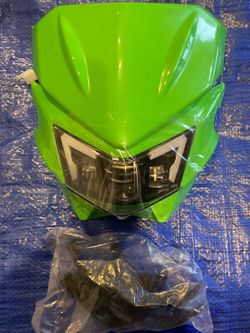 AnXin Motorcycle LED Headlight Head Light Lamp Headlamp Kit for KX125 KX250 KXF250 KXF450 KLX200 KLX250 KLX450 KX65 KX85 Dirt Bike Green